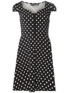 Dorothy Perkins *tall Black Spot Print Dress