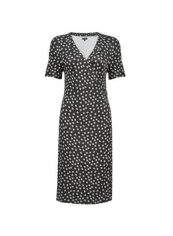 Dorothy Perkins Black Daisy Print Wrap Dress