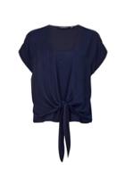 Dorothy Perkins Navy Underlay Tie Front Tee