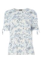 Dorothy Perkins *roman Originals Ivory Floral Sleeve Top