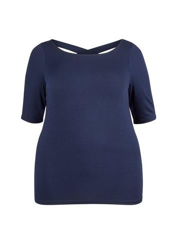 Dorothy Perkins *dp Curve Navy Cross Back Top