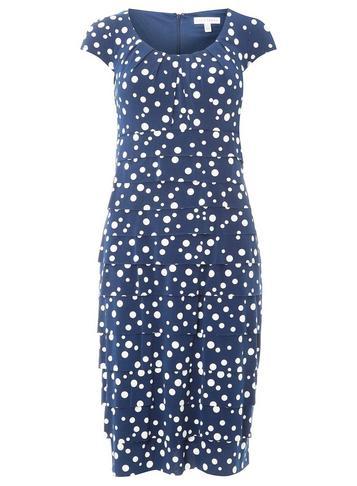 Dorothy Perkins *lily & Franc Navy Spot Shutter Bodycon Dress