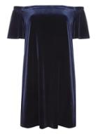 Dorothy Perkins Navy Velvet Bardot Dress