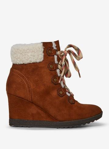 Dorothy Perkins Tan 'aphex' Wedge Boots