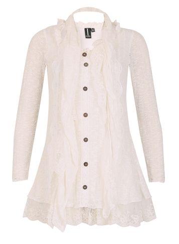 Dorothy Perkins *izabel London Cream Lace Top