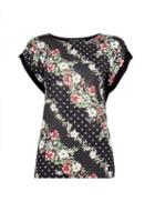 Dorothy Perkins Black Floral Spot Print T-shirt
