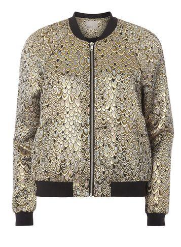 Dorothy Perkins *vero Moda Gold Peacock Bomber Jacket