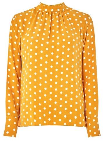Dorothy Perkins Ochre Spotted Long Sleeve Top