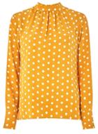 Dorothy Perkins Ochre Spotted Long Sleeve Top