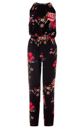 Dorothy Perkins * Quiz Black Floral Print Jumpsuit