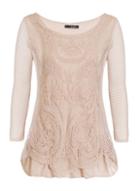 Dorothy Perkins *quiz Nude Mesh Long Sleeve Top