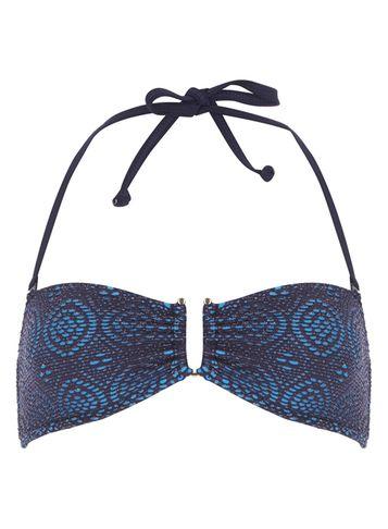 Dorothy Perkins Navy Blue Crochet Bandeau Bikini Top