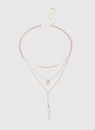Dorothy Perkins Rose Gold Disc And Bead Multirow Choker Necklace