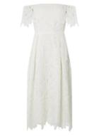 Dorothy Perkins *luxe White Lace Midi Skater Dress