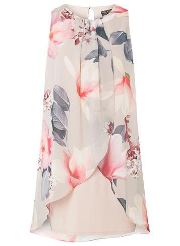Dorothy Perkins *billie & Blossom Grey Floral Trapeze Dress