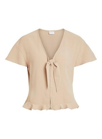 *vila Camel Tie Front Top