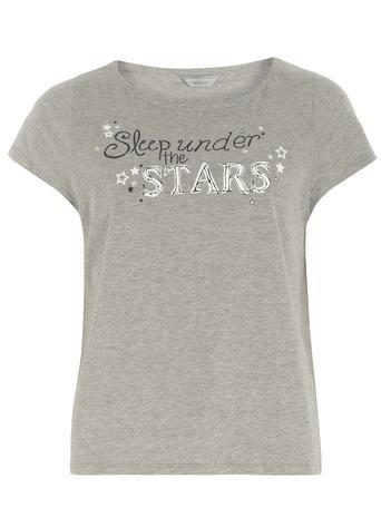 Dorothy Perkins Petite Grey Star Pyjama Top