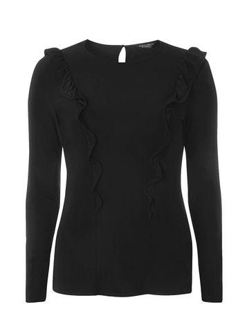 Dorothy Perkins Black Frill Long Sleeve Top