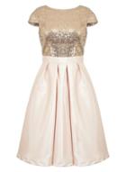 Dorothy Perkins *quiz Sequin Cap Sleeve Satin Dress