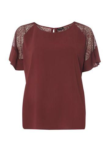 Dorothy Perkins *vila Burgundy Lace Sleeve Top