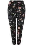Dorothy Perkins *dp Curve Black Dark Floral Print Joggers