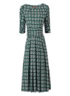 *jolie Moi Green Geometric Print Viscose Midi Dress