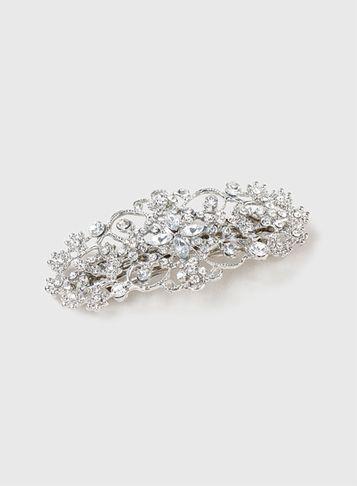 Dorothy Perkins Silver Look Rhinestone Flower Hair Clip