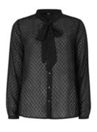Dorothy Perkins *only Black Woven Bow Top
