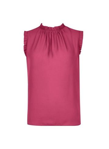*billie & Blossom Petite Rose Ruffle Neck Shell Top