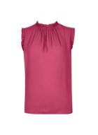 *billie & Blossom Petite Rose Ruffle Neck Shell Top