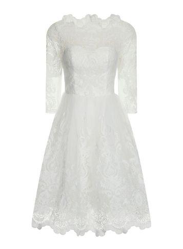 Dorothy Perkins *chi Chi London White Embroidered Skater Dress