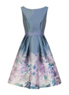 *chi Chi London Grey Floral Print Prom Dress