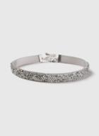 Dorothy Perkins Silver Look Facet Crystal Choker Necklace