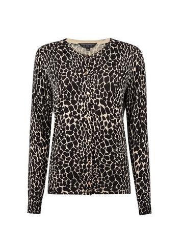 Dorothy Perkins Multi Colour Crocodile Print Gold Button Cardigan