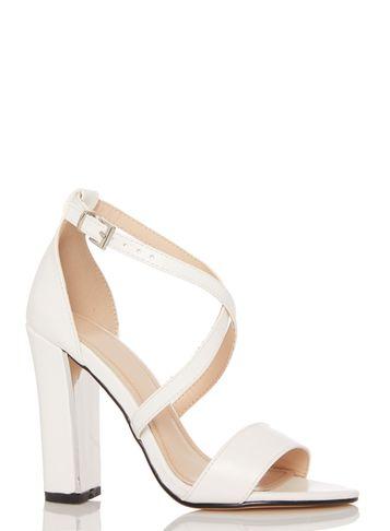 Dorothy Perkins *quiz White Cross Strap Sandals