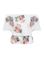 Dorothy Perkins *quiz Ivory Crepe Floral Bardot Top