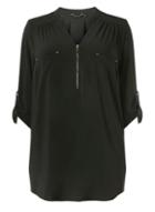 Dorothy Perkins Dp Curve Black Zip Jersey Shirt