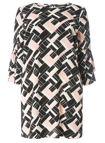 Dorothy Perkins Dp Curve Black Geometric Shift Dress