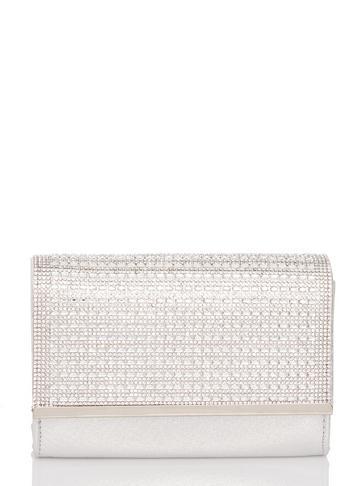 Dorothy Perkins *quiz Silver Shimmer Diamante Bag