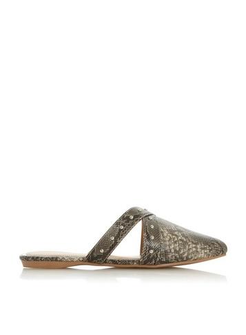 *head Over Heels By Dune Multi Colour Snake Print Flat Shoes