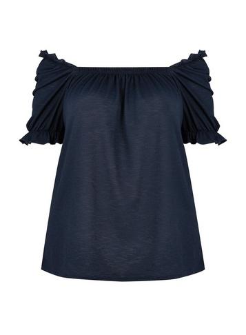 Dorothy Perkins *dp Curve Navy Bardot Top