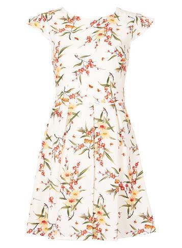 Dorothy Perkins *tenki White Floral Skater Dress
