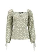 Dorothy Perkins Sage Ditsy Print Square Neck Top