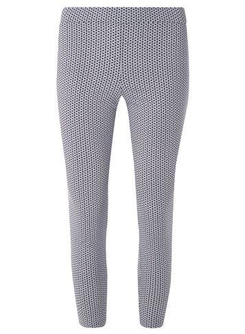 Dorothy Perkins Petite Navy And White Geometric Print Bengaline Trousers