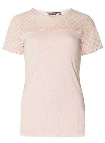 Dorothy Perkins *tall Blush Lace Yoke T-shirt