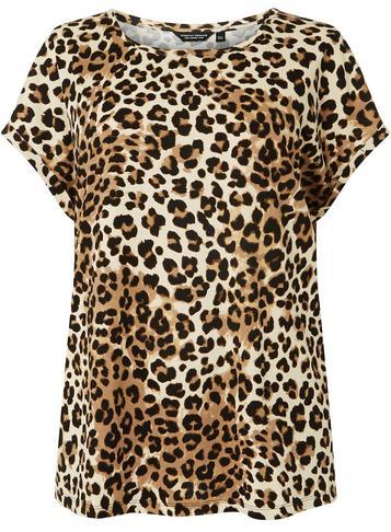 Dorothy Perkins *dp Curve Leopard Print Roll Sleeve T-shirt