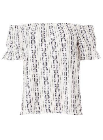 Dorothy Perkins Ivory Jacquard Bardot Top