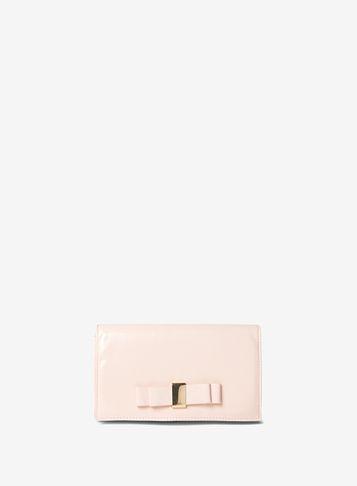 Dorothy Perkins Nude Patent Bow Clutch