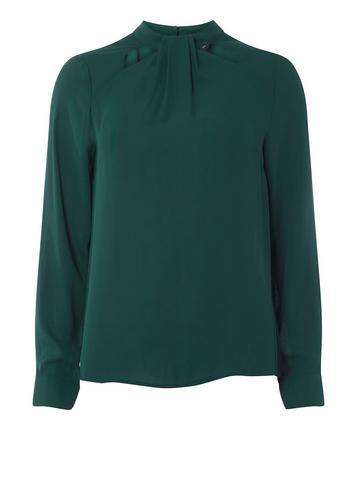 Dorothy Perkins Green Emily Long Sleeve Top