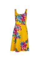 Dorothy Perkins Yellow Floral Print Seam Fit And Flare Dress